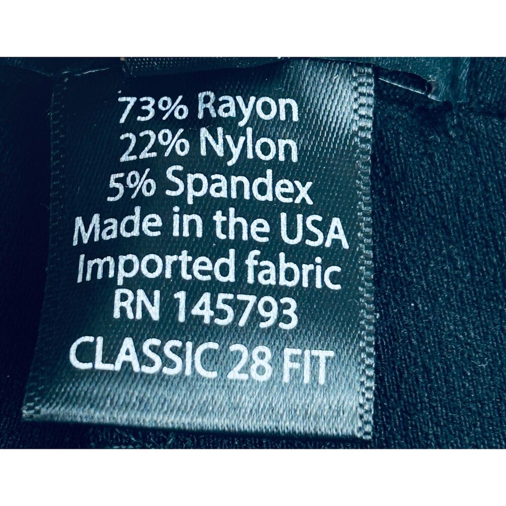 Franne Golde Classic Black Magic Pants 28" Inseam Size 18 NEW - Picture 8 of 9